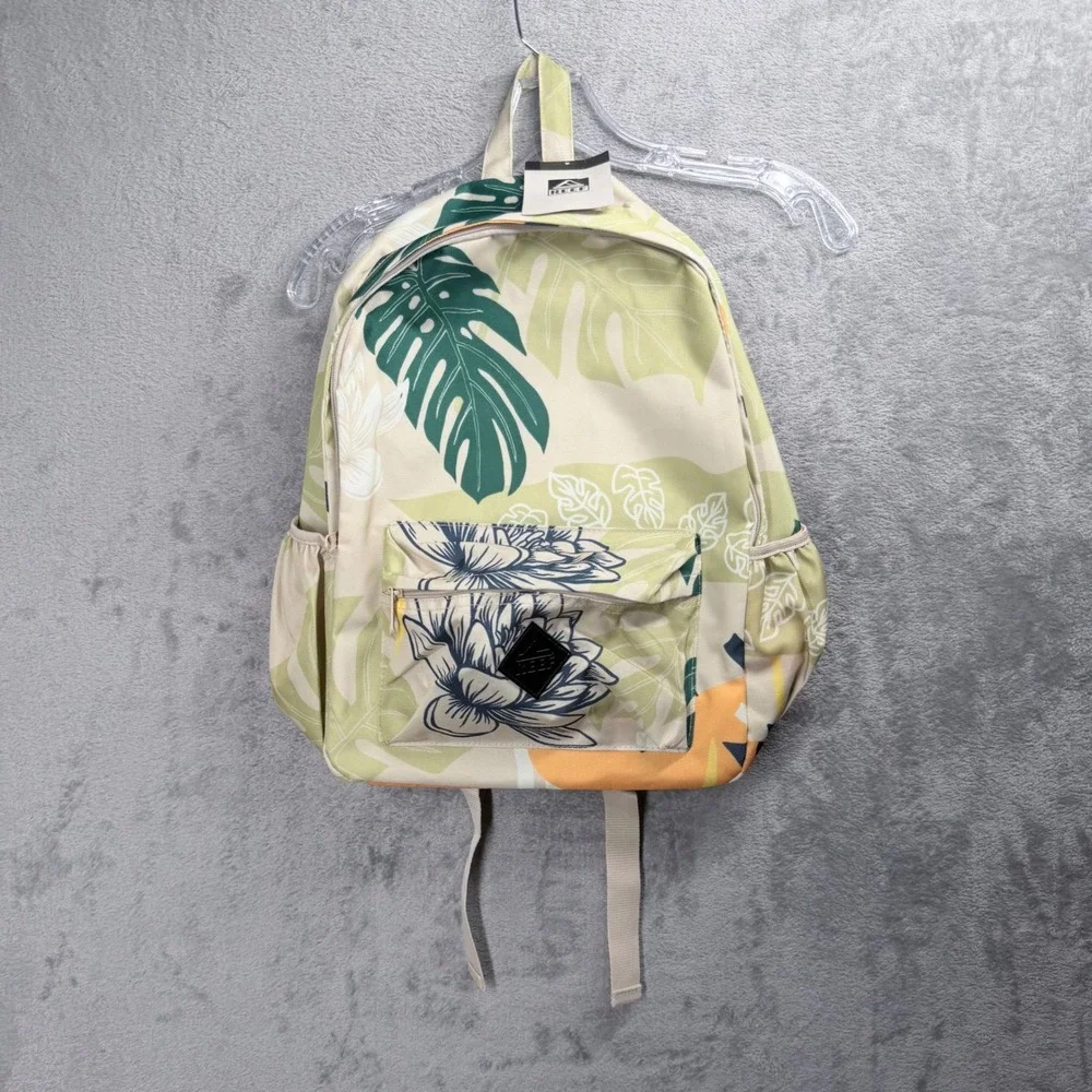 Reef‎ Pierside Backpack Fog Palm Unisex OS Tropical Floral Monstera Leaf Print
